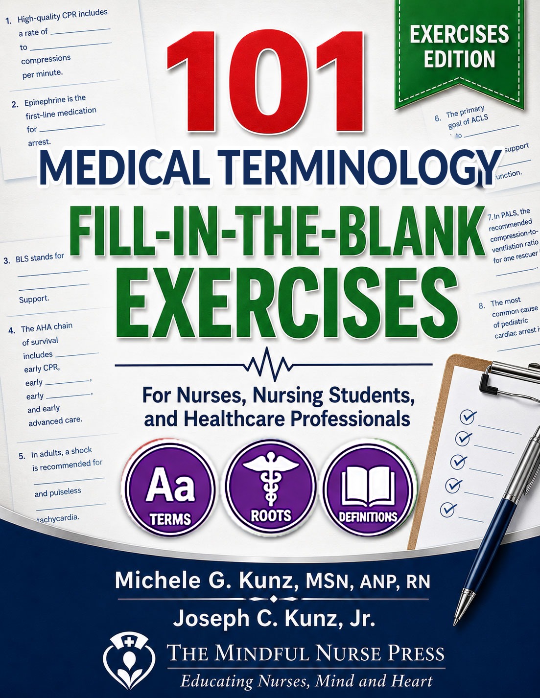 101 Medical Terminology Fill-in-the-Blank Exercises book cover