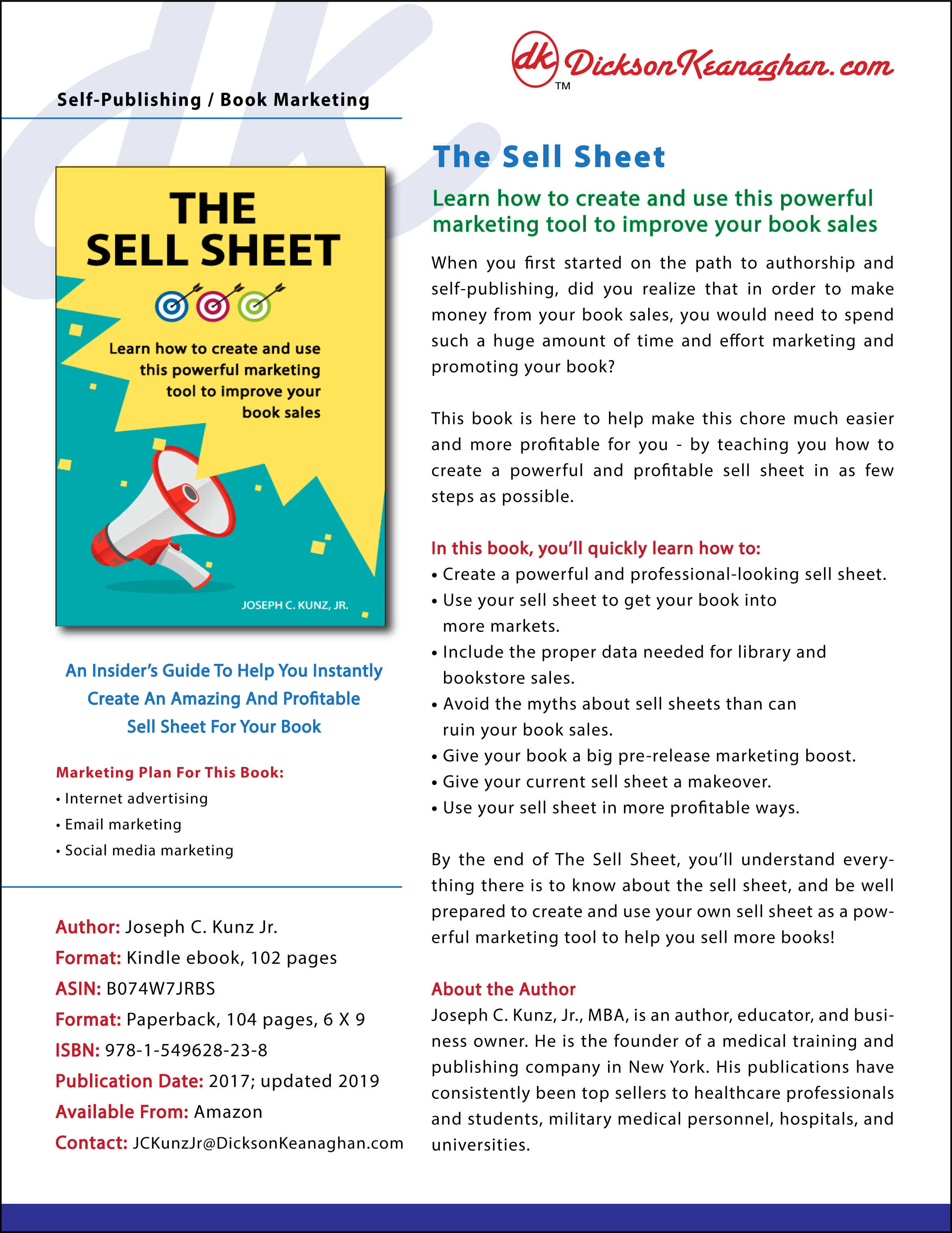 Sell Sheet For The Sell Sheet Book 2019